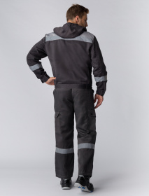 Костюм Титан-2 СОП IMP (тк.Смесовая,210) п/к, т.серый/св.серый с капюшоном - фото0